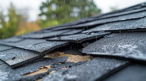 A roofer applies a smooth reflective coating across a low-slope roof beside sealed seams and drainage fixtures.